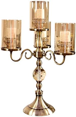 LF stores Candlestick European Light Luxury Candle Holder Crystal Glass Candlestick Candlelight Dinner Supplies Candle Holders