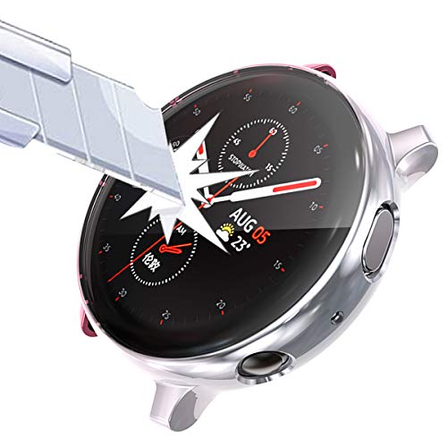 Haojavo 3 Pack Screen Protector Case for Samsung Galaxy Watch Active 2 44mm, Soft TPU Slim Fit Full Cover Screen Protector Case for Galaxy Watch Active 2 44mm Smartwatch Bands Accessories Black