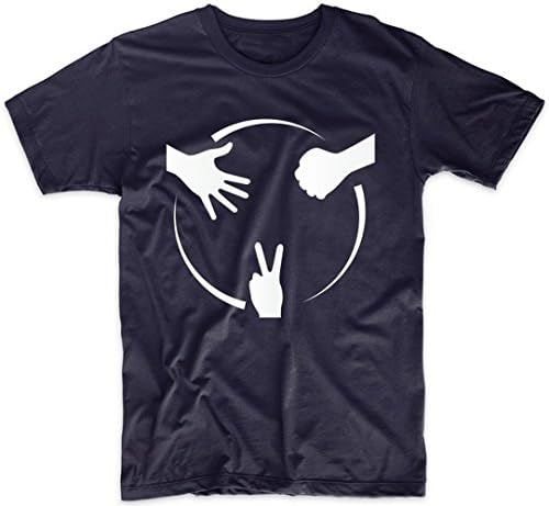 Rock Paper Scissors Diagram Roshambo T-Shirt, XXL Navy