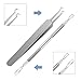 IBEET Blackhead Remover Tweezers Kit,Comedone Extractor Tool,Anti-microbial,Treatment for Blemish,Whitehead Popping, Zit Removing for Risk Free Nose, Silver, 2 PCS