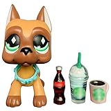 Judylovelps lps Great Dane Mask Custom Tan and Brown Green Snow Eyes Great Dane Dog with lps Accessories Coffee Drinks Cola Kids Gift
