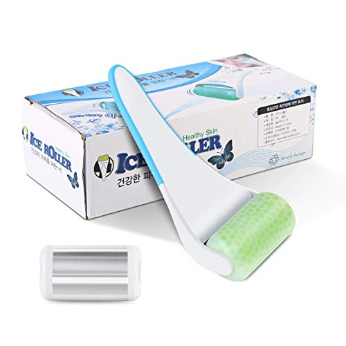 Eurobuy Ice Roller for Face & Eye Puffiness Migraine Pain Relief and Minor Injury,Set of 2 Roller Heads Ice Rolling Massager,Handhold Stainless Steel Roller,Skin Care Beauty Tool (Blue Green) - Thumbnail 6