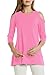 Afibi Womens Cold Shoulder 3/4 Sleeve Swing Tunic Tops For Leggings (XX-Large, Pink)