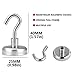 48LB Magnetic Hooks, Heavy Duty Magnet Hook with Strong Neodymium Magnet Hook for Home, Kitchen, Workplace, Office and Garage - 6-Pieces
