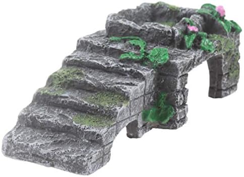 Emours Turtle Island Floating Basking Platform Ramp Step Ledge and Cave Hideout Aquarium Decor for Reptiles