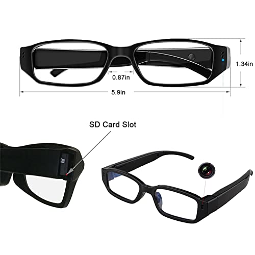 RERBO Hidden Camera Eyeglasses HD 1080P Portable Spy Camera Support Up