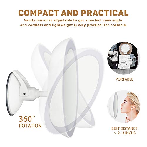 image for BEAUTYMIRROR Updated 2020 Version 10X Magnifying Mirror With Lights,Po