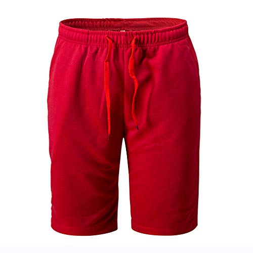 Allywit Men Beach Shorts with Elastic Waist Oversize Lightweight Slim Fit Quick Dry Suits Holiday Beach Shorts Red