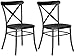 Ashley Furniture Signature Design - Minnona Dining Side Chair - Set of 2 - Cross Back - Vintage Casual Style - Antique Black Finished Metal
