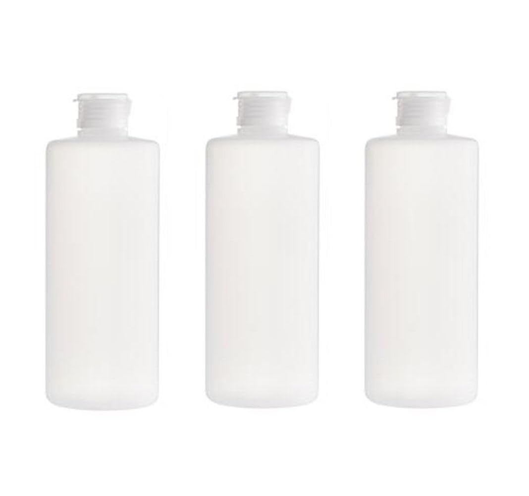 3Pcs 400ml Empty Refillable Clear Plastic Soft Tube Squeeze Bottle with Flip Cap Travel Bottle Makeup Cosmetic Toiletries Packing Storage Containers for Shampoo Body Wash Toner Lotion
