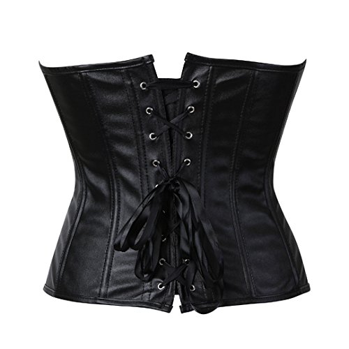 Kranchungel Women's Punk Rock Faux Leather Corset Retro Goth Waist