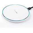 Fast Charge Wireless Charging Pad, White, QI Charging for Samsung Galaxy S22/S22+/S21/S20/S10, Fast Charging for iPhone 16/15/14/13/12/11 Series, Slim Design Great for on The go