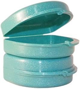 2 Pack- Glitter Retainer Case; Aqua. BPA free, sturdy &amp; made in the USA. Design works with most dental health care products, such as retainer, invisalign, hockey &amp; sport mouthguard storage. (Aqua)