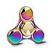 Opard Tri Fidget Hand Spinning Toy Rainbow Colorful Zinc Alloy for Child and Adult, 2 to 4 Minutes, Round, Colorful