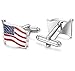 FIBO STEEL American Flag Cufflinks for Men Business Wedding 1 Pair