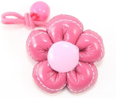 Leather Flower - Baby Girl &amp; Toddler Hair Band / Ponytail Holder - Hot Pink