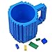 KYONNE Build-on Brick Mug, Building Blocks Coffee Cup, Unique Christmas Gift Idea, Compatible with lego (Blue)