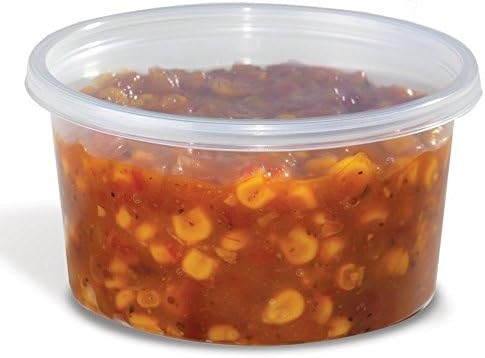 Placon 12 oz. Round Plastic Clear Deli Food Storage Container Cup - Cup Only or w/Lids (pack of 100)
