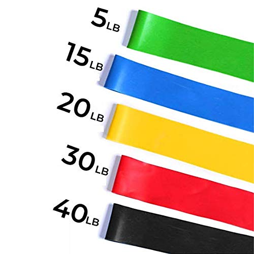 5 Pack Resistance Band Set Elastic Bands Upper Lower Body Exercise Physical Therapy Yoga Home Gym Strength Training
