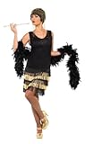 Smiffy's Women's 1920 Fringed Flapper Costume, Dress with Lace Front and Beaded Fringing, 20's Razzle Dazzle, Serious Fun, Size 14-16, 33676