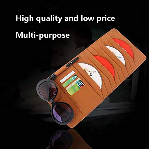PU Leather Sun Visor Storage Bag Car Notes Pouch CD Receive Bag DVD Disk Card Visor Case Folder