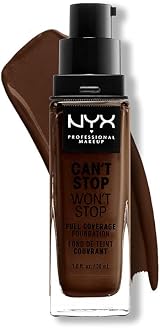NYX Can’t Stop Won’t Stop Full Coverage Foundation Deep Ebony 24 Hour Matte