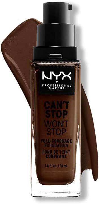 NYX Can’t Stop Won’t Stop Full Coverage Foundation Deep Ebony 24 Hour Matte