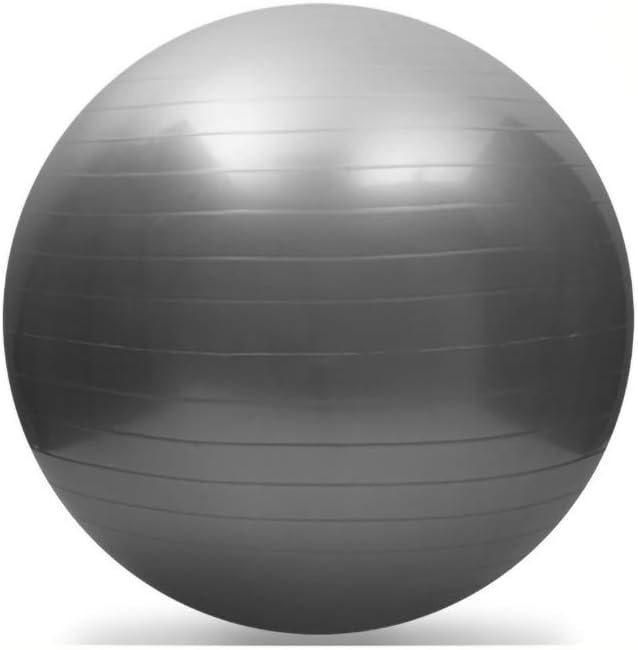 Fullgaden Exercise Ball (55-75cm) with Quick Foot Pump, Professional Grade Anti Burst & Slip Resistant Stability Balance for Yoga, Workout, XL（68-75cm）, Silver