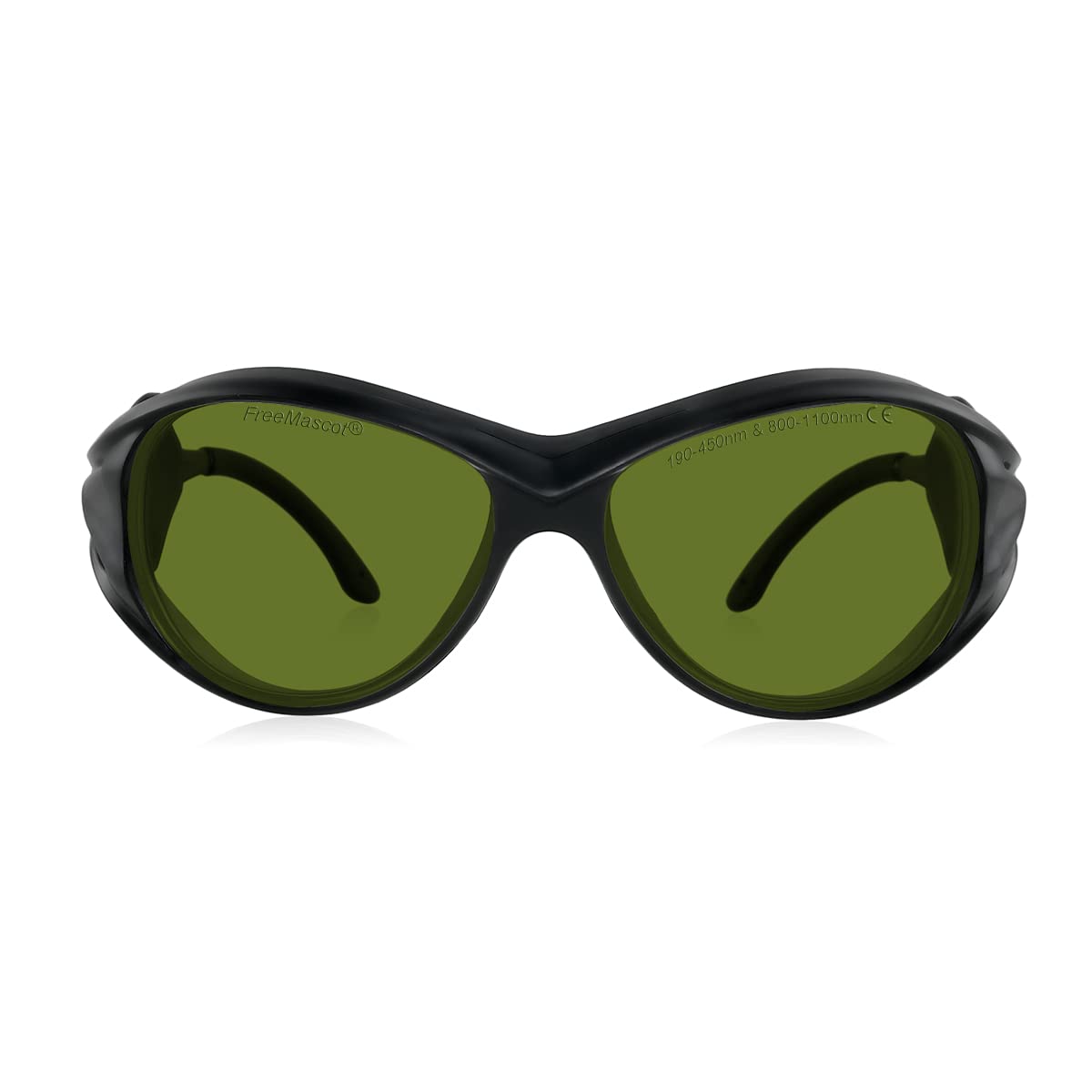 FREEMASCOT Professional OD 8+ 190nm-450nm / 800nm-1100nm Wavelength Laser Safety Glasses for Typical 405nm, 445nm, 808nm, 980nm, 1064nm 1070nm, 1080nm Laser Light (Style 2)