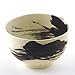 Japanese Stoneware Bowls with Chopsticks Gift Set, Brush Black and White