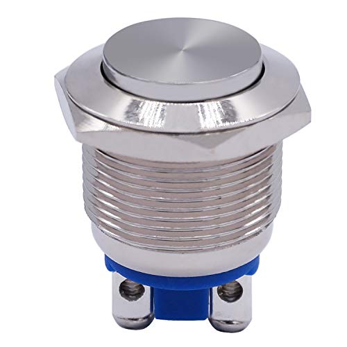 Twidec / 19mm Waterproof Stainless Steel Metal Shell Momentary Raised Top Push Button Switch 3A/12~250V SPST 1NO Start Button for car Modification Switchï¼ˆQuality Assurance for 1 Yearsï¼‰ M-19-T-G