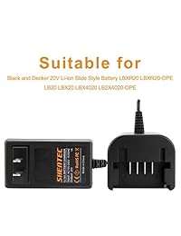 Shentec - Cargador de litio de 20 V, compatible con LBXR20 LBXR20-OPE LB20 LBX20 LBX4020 LB2X4020-OPE 20 V, batería de litio estilo diapositiva