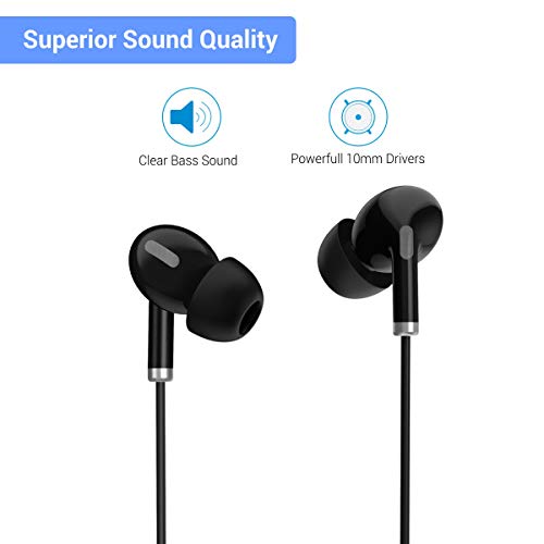 Portronics Conch Delta in-Ear Wired Earphone, 1.2m Tangle Free Cable, in-Line Mic, Noise Reduction, 3.5mm Aux Port and H