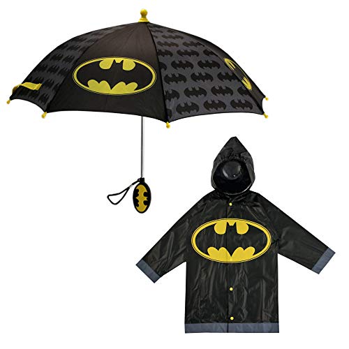 DC-Comics-Little-Boys-Batman-or-Superman-Slicker-and-Umbrella-Rainwear-Set