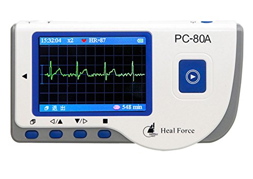 Heal Force PC 80-A Easy Handheld Portable device With Bluetooth, 3-Lead Cable, Pack of pads and USB Cable