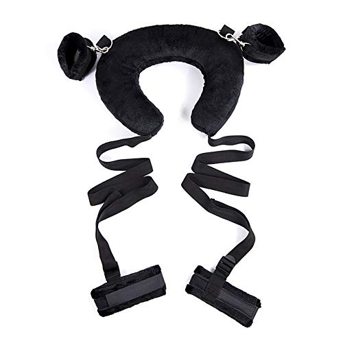 Ruinika New Plush Set Toy Suit Hands and feet restrained Ribbon SM Kit for Couple Adult Sexy Suit, Special Bundled Binding Couple Flirting Set for Sexy Fun SM Storage Bag Set Adult Products (Black)
