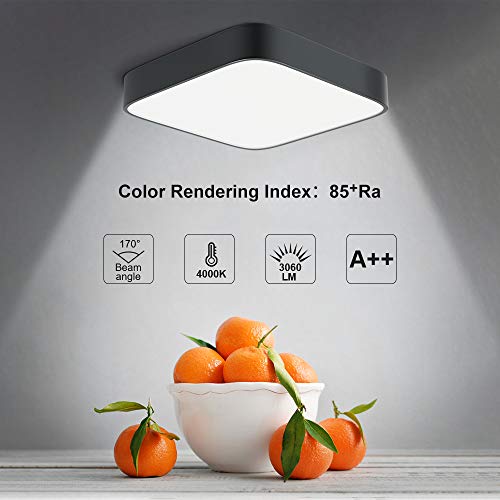 LED Deckenleuchte Deckenlampe LED bedee Küchenlampe Badlampe Decke 4000K 36W LED Lampe Leuchte Quadratische Dünne für Küche Schlafzimmer Wohnzimmer Esszimmer Balkon Flur [Energieklasse A++]