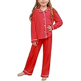 CHILDRENSTAR Girls Boys Pajamas Sets Long Sleeve Button Down 2 Pieces Nightwear Shirt Kids Lounge Set