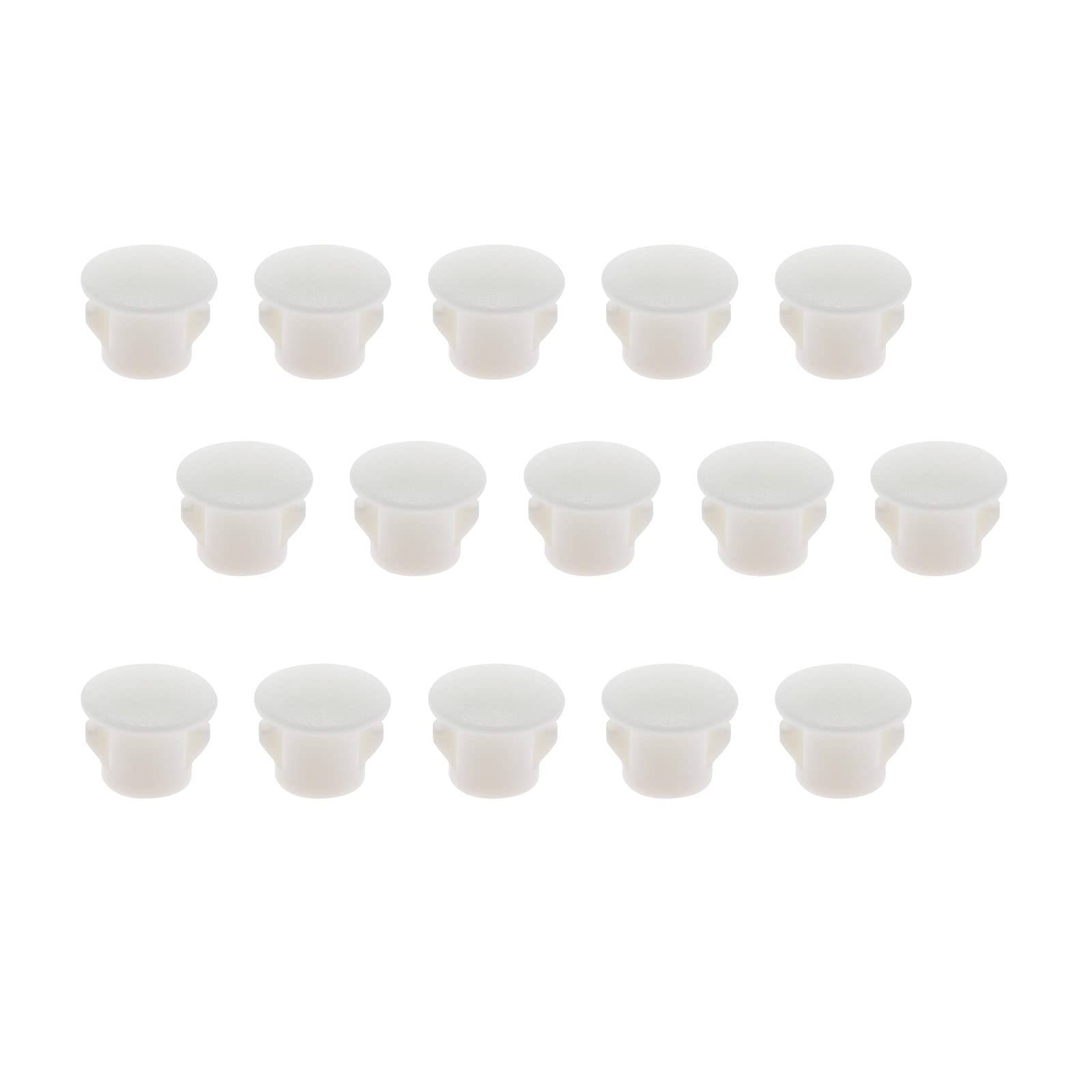 ECSiNG 100PCS Hole Plugs White Plastic 7mm Snap in Locking Hole Tube 7mm Steel Furniture Fencing Post Pipe Insert End Caps for Cupboards Wardrobes Cabinets Funiture