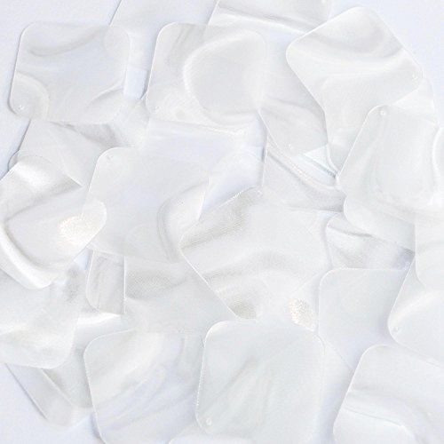 Sequin Square Diamond 1.5 inch Crystal Mirage Loose Paillettes. Made in USA. Large for display, accents, applique, arts, crafts, and embellishment.