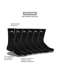 Calcetines deportivos adidas con amortiguación atlética para hombre (paquete de 6)