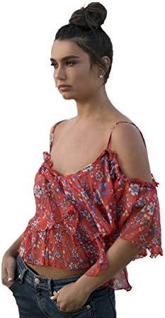 Looklike red,Chiffon Floral