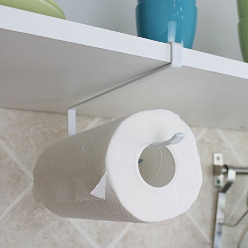 Under Cabinet Paper Towel Holder Didihou 1 Pack Nail Free Kitchen Paper Hanger Under-the-Closet Storage Tissue Roll Hanging Rack