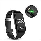 Kassica Waterproof Health Fitness Tracker with Heart Rate monitor Activity Smart Bracelet Wireless Wristbands Bluetooth Smart Watch Pedometer for IOS Android SmartPhone IPAD/Iphone (Black)