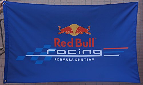 GUO Red Bull Racing Flag Red Bull F1 Racing Flag Red Bull Racing Team Banner Red Bull Racing car Banner-Polyster Flags,Brass Grommets,Anti-UV,Digital Printing-car Flags 3X5 ft