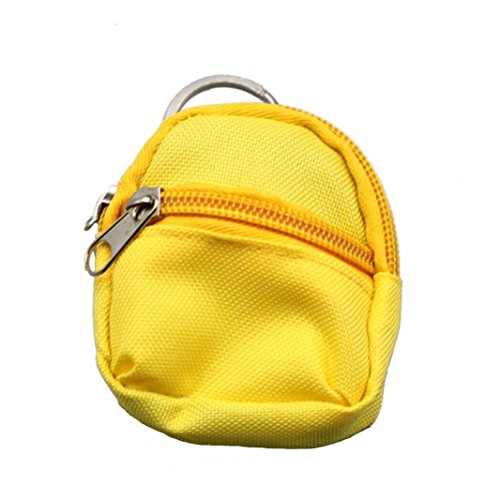 Doll Backpack-Mini Schoolbag Backpack Rucksack Accessory For Barbie Doll Clothing KingWo (Yellow)
