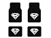 A Set of 4 Universal Fit Front and Rear Logo Plush Carpet Floor Mats - Superman Silver