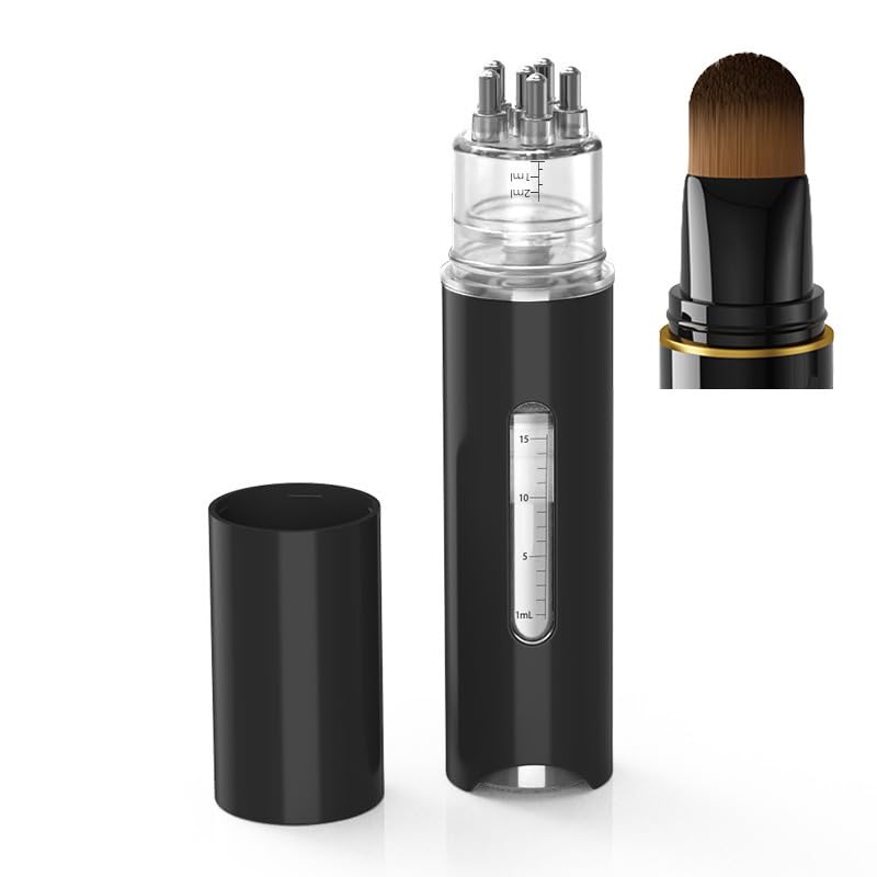 Hair Oil Applicator Empty Bottle Can Be Used For Minoxidil, Dual Chamber Dual Head (BLACK)