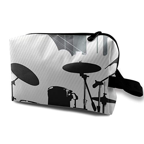 Drum Set Picture Cosmetic Bags Makeup Organizer Bag Pouch Zipper Purse Handbag Clutch Bag