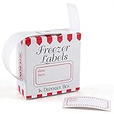 White and Red 1 x 2 Inch Freezer Labels, Set of 100